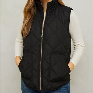 J. Crew black quilted vest